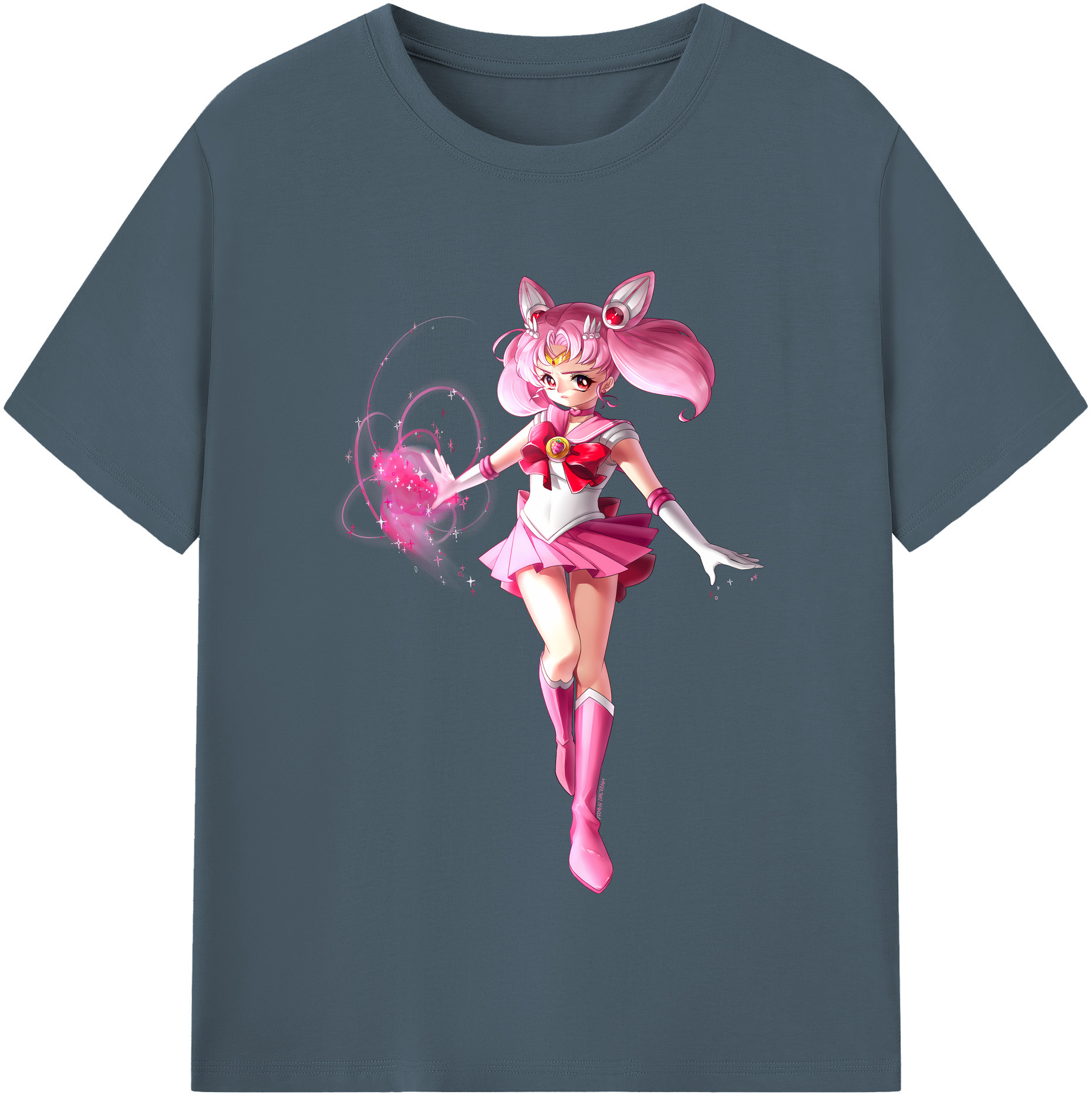 （画像用） 美少女戦士セーラームーン ちびうさ Sailor Moon Chibiusa Tsukino Usagi Small Lady Serenity 綿100％半袖Tシャツ（フロントプリント）